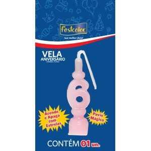 Vela Aniversario Numero Rosa Nº6 Com 10 Unidades-104979-94667