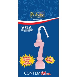 Vela Aniversario Numero Rosa Nº7 10 Unidades-104980-13450