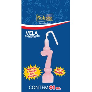 Vela Aniversario Numero Rosa Nº7 Com 10 Unidades-104980-27463