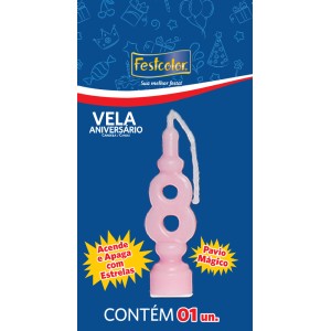 Vela Aniversario Numero Rosa Nº8 Com 10 Unidades-104981-62485