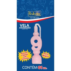 Vela Aniversario Numero Rosa Nº9 10 Unidades-104982-63224