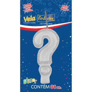 Vela Glitter Branca N ? 10 Unidades-106087-20594