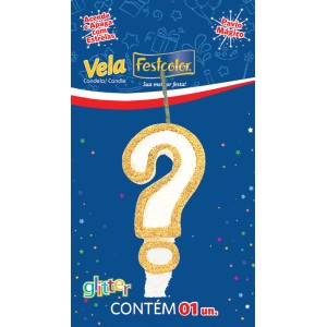 Vela Glitter Ouro N ? Com 10 Unidades-106109-79294