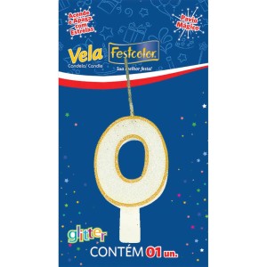 Vela Glitter Ouro N 0 10 Unidades-106099-44368