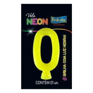 Vela Neon Amarelo N 0 Com 10 Unidades-107046