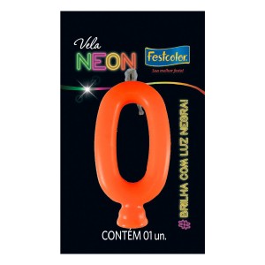 Vela Neon Laranja N 0 Com 10 Unidades-107024