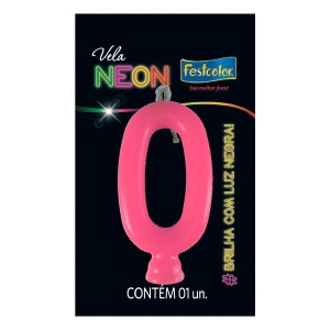 Vela Neon Pink N 0 Com 10 Unidades