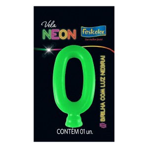 Vela Neon Verde N 0 Com 10 Unidades-107013