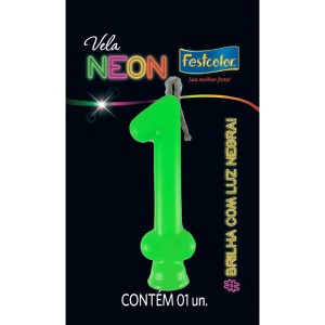 Vela Neon Verde Nº1 Com 10 Unidades-107004-58051