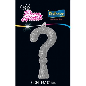 Vela Puro Glitter Prata N ? Com 10 Unidades