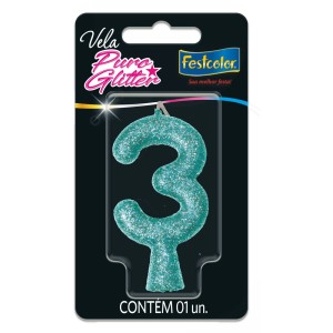 Vela Puro Glitter Tiffany Nº3 10 Unidades-109937-16521