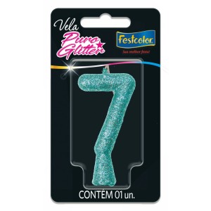 Vela Puro Glitter Tiffany Nº7 Com 10 Unidades