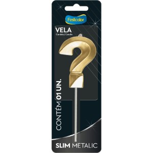 Vela Slim Metallic Ouro N ? Com 10 Unidades