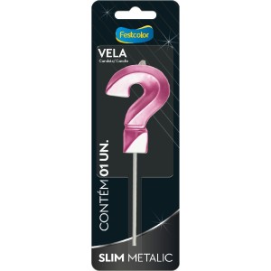 Vela Slim Metallic Pink N ? 10 Unidades-111292-26503