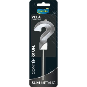 Vela Slim Metallic Prata N ? 10 Unidades-111303-64029