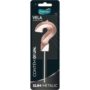 Vela Slim Metallic Rose Gold N ? Com 10 Unidades