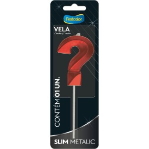 Vela Slim Metallic Vermelha N ? 10 Unidades-111336-91375