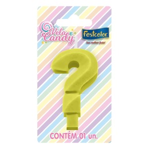 Vela Candy Amarela N ? Com 10 Unidades