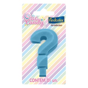 Vela Candy Azul N ? Com 10 Unidades