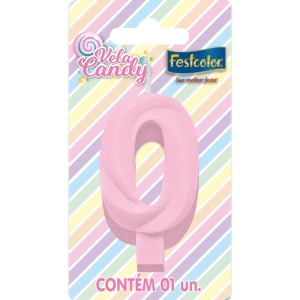 Vela Candy Rosa N 0 Com 10 Unidades