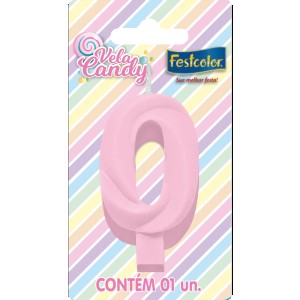 Vela Candy Rosa N 0 Com 10 Unidades-107762-40702