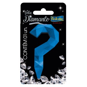 Vela Diamante Azul N ? Com 10 Unidades-109822-25033