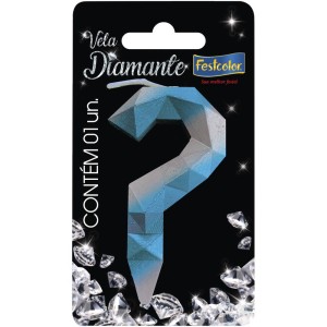 Vela Diamante Azul Prateada N ? 10 Unidades-108750-23453