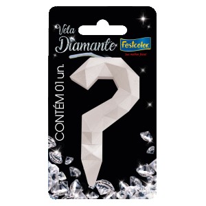 Vela Diamante Branca N ? Com 10 Unidades-109858-84982