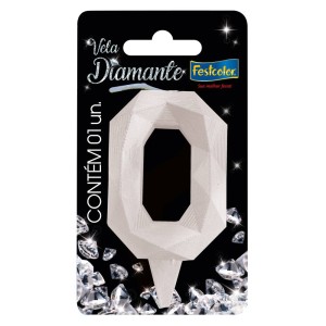 Vela Diamante Branca N 0 Com 10 Unidades