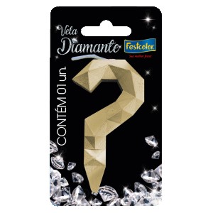 Vela Diamante Ouro N ? Com 10 Unidades-109855-79232