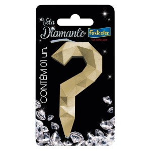 Vela Diamante Ouro N ? Com 10 Unidades