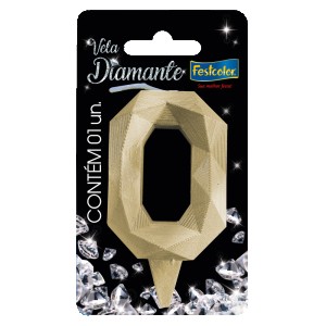 Vela Diamante Ouro N 0 Com 10 Unidades-109854-84013