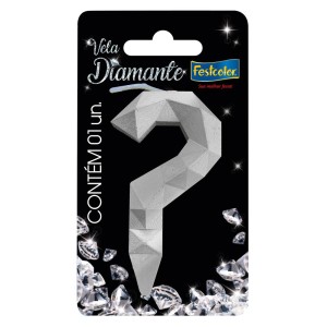 Vela Diamante Prata N ? Com 10 Unidades