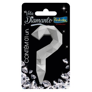 Vela Diamante Prata N ? Com 10 Unidades-109833-44166