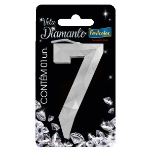 Vela Diamante Prata Nº7 Com 10 Unidades-109829-74148