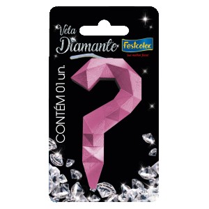 Vela Diamante Rosa N ? Com 10 Unidades-109844-80836