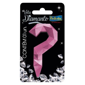 Vela Diamante Rosa N ? Com 10 Unidades