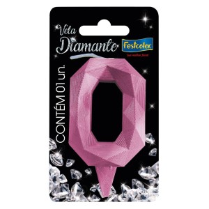 Vela Diamante Rosa N 0 Com 10 Unidades-109843-25836