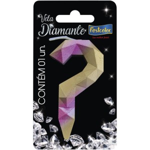 Vela Diamante Rosa Dourada N ? 10 Unidades-108772-74162