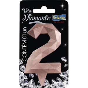 Vela Diamante Rose Gold Nº2 10 Unidades-108781-96584