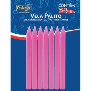 Vela Palito Rosa 288 Unidades-106165-34186