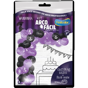 Kit Arco Fácil De Balões Wandinha 3 Unidades-111557-45160