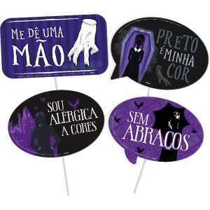 Placas Divertidas Wandinha Com 4 Unidades