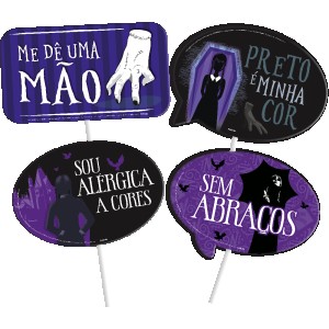 Placas Divertidas Wandinha Com 4 Unidades-111128-29494