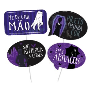 Placas Divertidas Wandinha Com 4 Unidades-111128