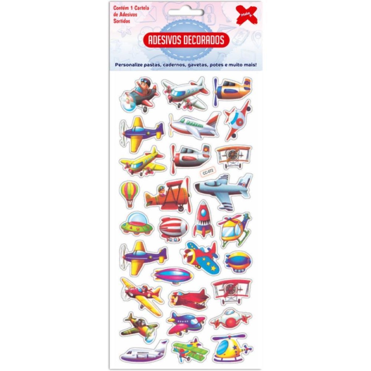 Adesivos Decorados 10x24cm. Aventura Cartela Sort-106568-35561