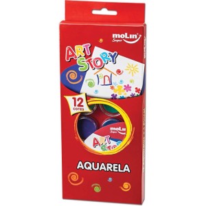Aquarela Escolar Art Story 12 Cores + Pincel-056019-89940