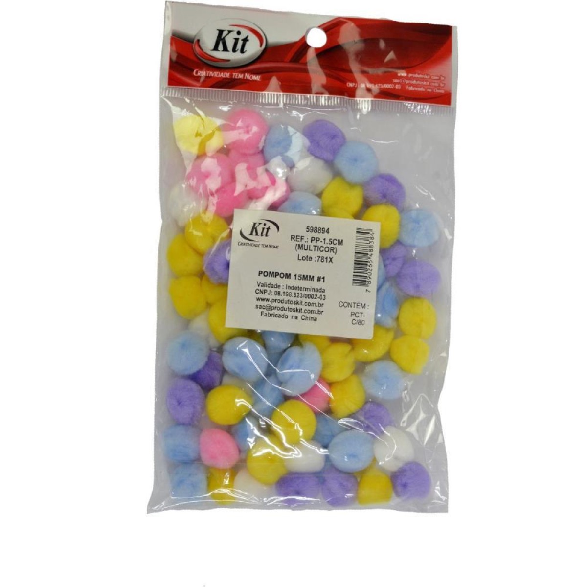 Aviamento Pompom Multicolor#1 15mm C/80unidades-025507-79954