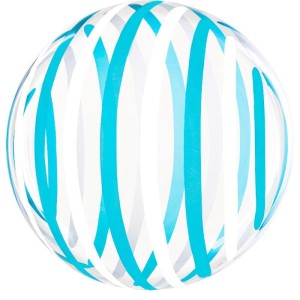 Balao Bubble Listra Branca E Azul 45cm-097152-27377