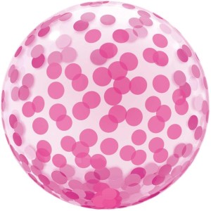 Balao Bubble Poa Rosa 45cm.-080004-59162